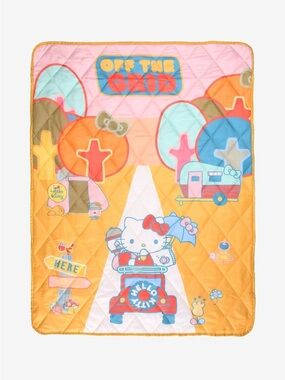 Hello Kitty Waterproof Quilted Camping Throw Blanket